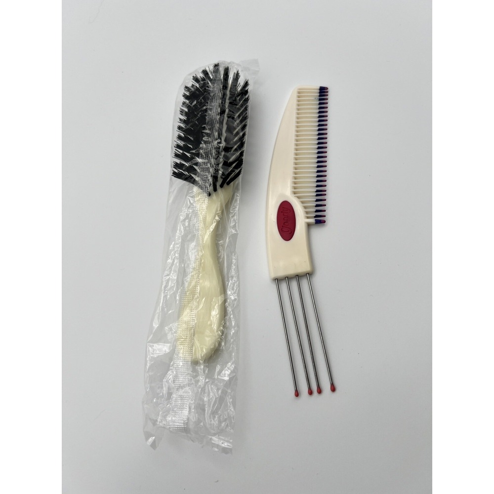 Vintage Goody Hair Comb 90's Colors And Plain + Unbranded Hairbrush